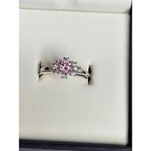 Premier Jewelry Rings Silver Costume Jewelry - Silver with Pink Ice Stone Size 8